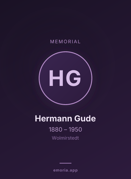 Memorial portrait of Hermann Gude