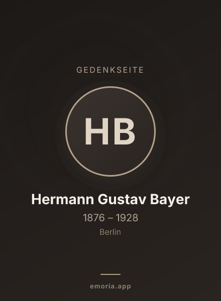 Gedenkportrait von Hermann Gustav Bayer
