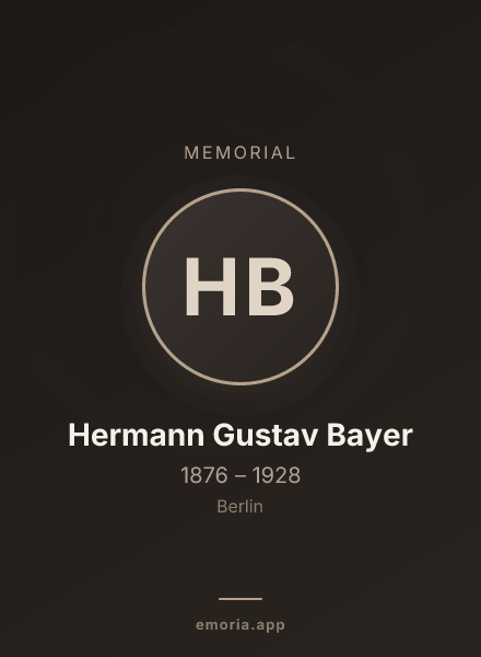Memorial portrait of Hermann Gustav Bayer