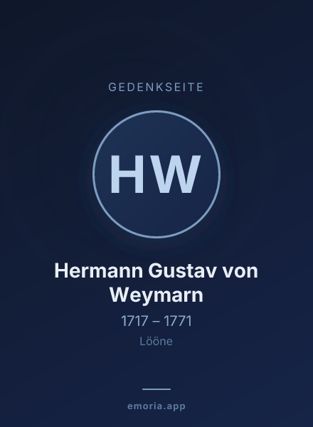 Gedenkportrait von Hermann Gustav von Weymarn