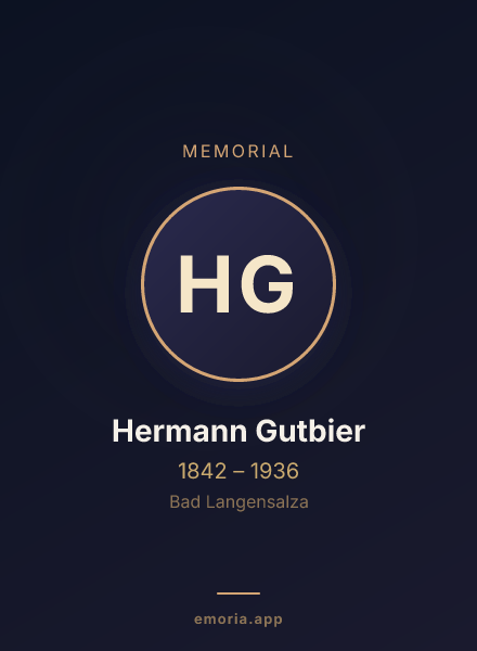 Memorial portrait of Hermann Gutbier
