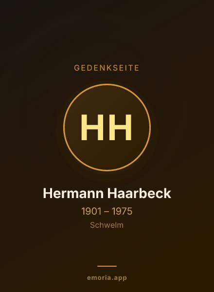 Gedenkportrait von Hermann Haarbeck