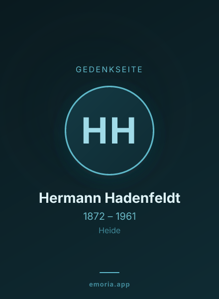Gedenkportrait von Hermann Hadenfeldt