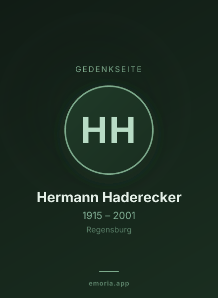 Gedenkportrait von Hermann Haderecker