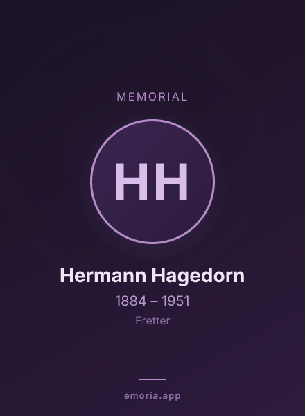 Memorial portrait of Hermann Hagedorn