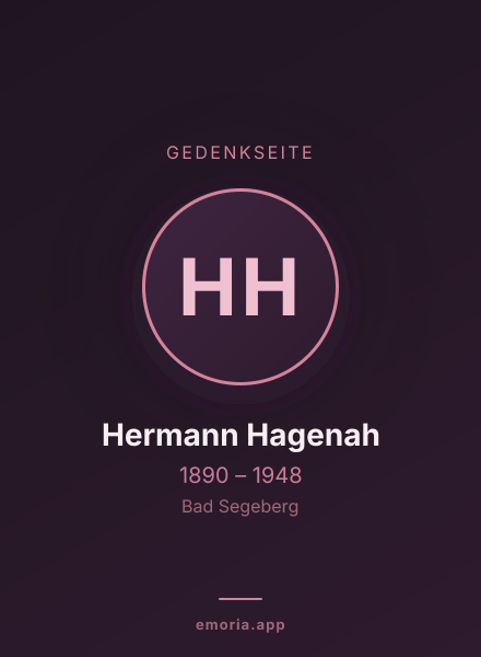 Gedenkportrait von Hermann Hagenah