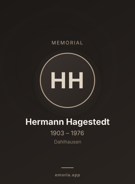 Memorial portrait of Hermann Hagestedt