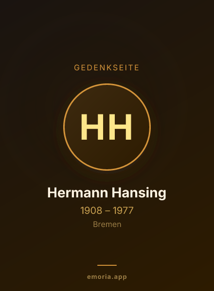 Gedenkportrait von Hermann Hansing