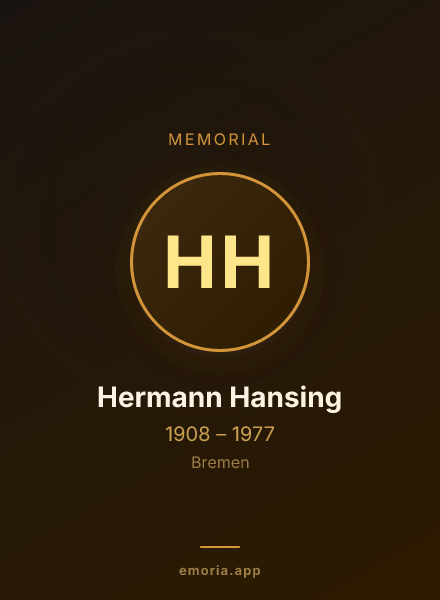 Memorial portrait of Hermann Hansing