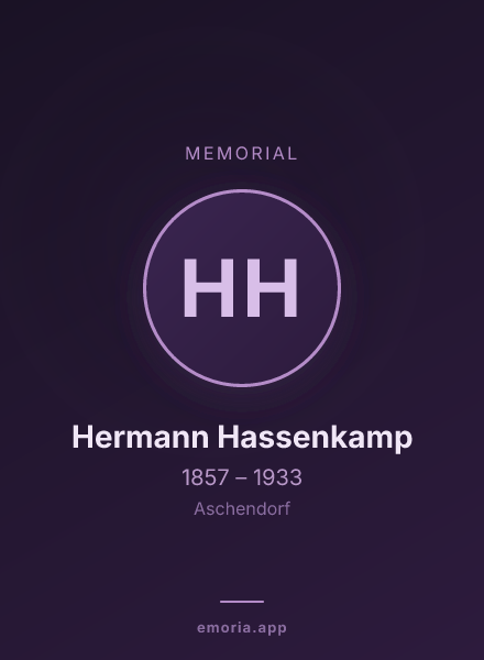 Memorial portrait of Hermann Hassenkamp