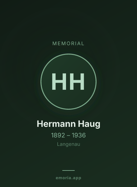 Memorial portrait of Hermann Haug