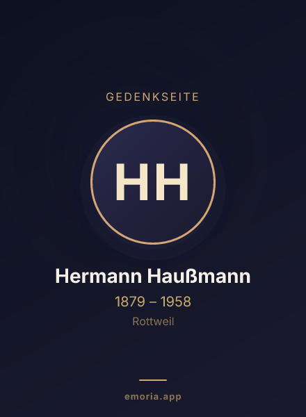 Gedenkportrait von Hermann Haußmann