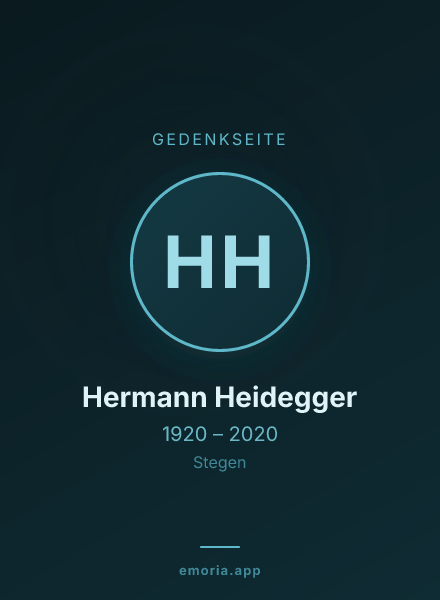 Gedenkportrait von Hermann Heidegger
