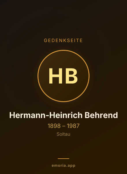 Gedenkportrait von Hermann-Heinrich Behrend