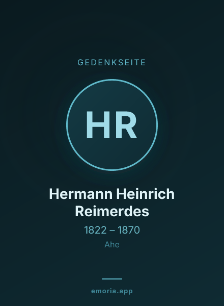 Gedenkportrait von Hermann Heinrich Reimerdes