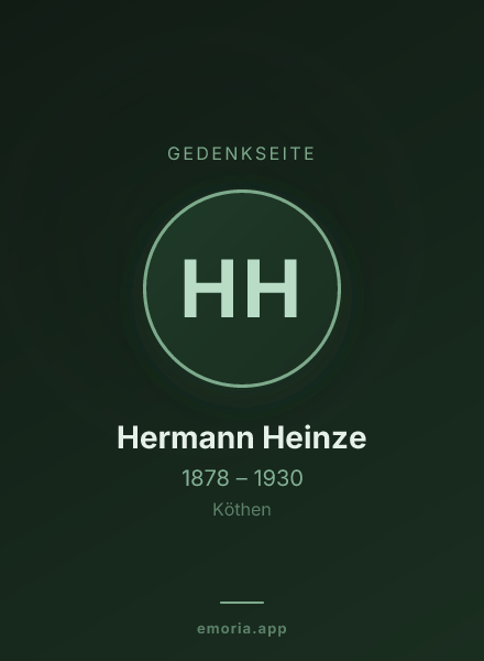 Gedenkportrait von Hermann Heinze