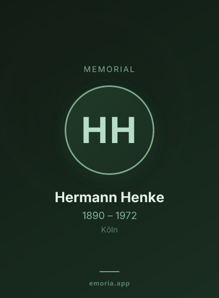 Memorial portrait of Hermann Henke