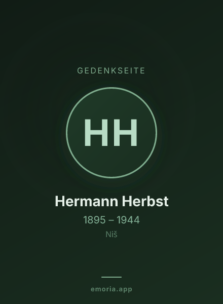 Gedenkportrait von Hermann Herbst