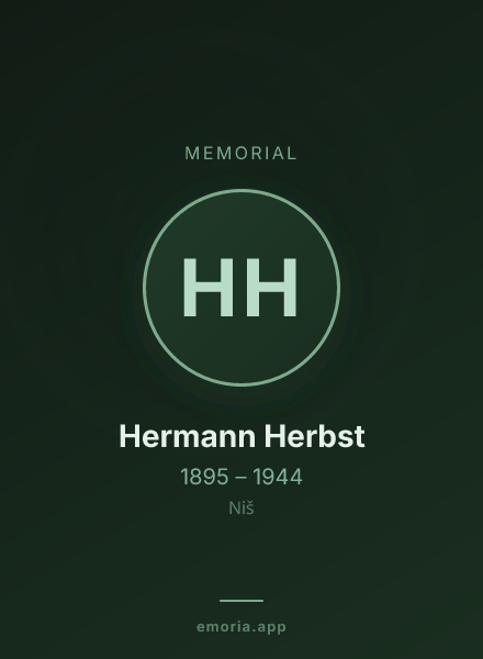 Memorial portrait of Hermann Herbst