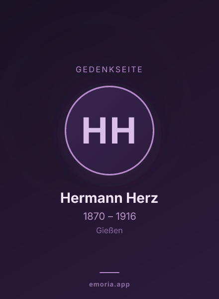 Gedenkportrait von Hermann Herz