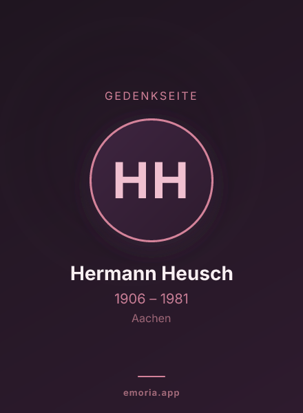 Gedenkportrait von Hermann Heusch