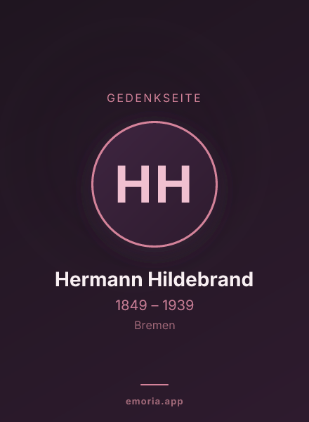 Gedenkportrait von Hermann Hildebrand