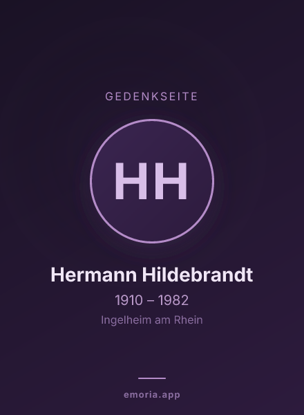 Gedenkportrait von Hermann Hildebrandt