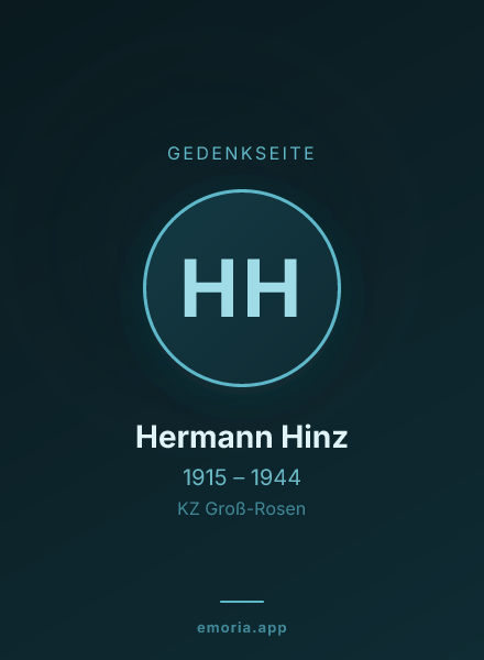 Gedenkportrait von Hermann Hinz