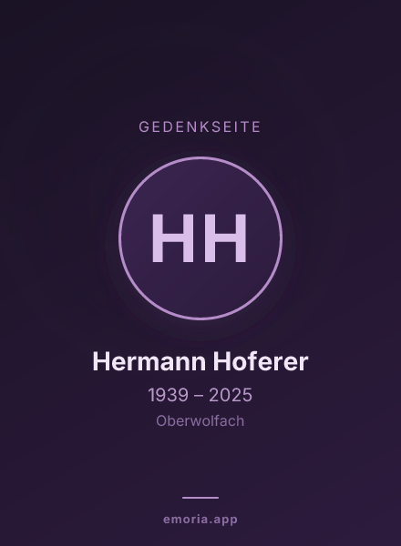 Gedenkportrait von Hermann Hoferer