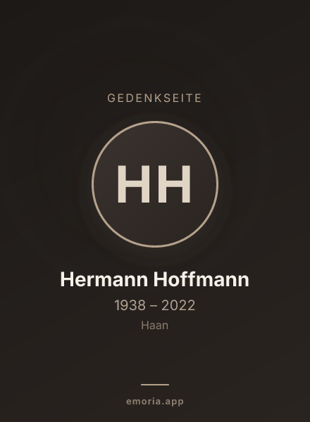 Gedenkportrait von Hermann Hoffmann