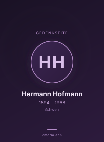 Gedenkportrait von Hermann Hofmann