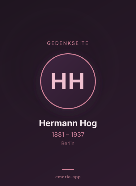 Gedenkportrait von Hermann Hog