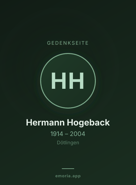 Gedenkportrait von Hermann Hogeback