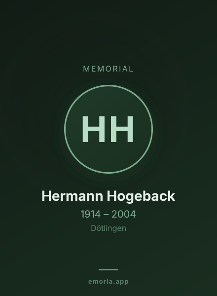 Memorial portrait of Hermann Hogeback