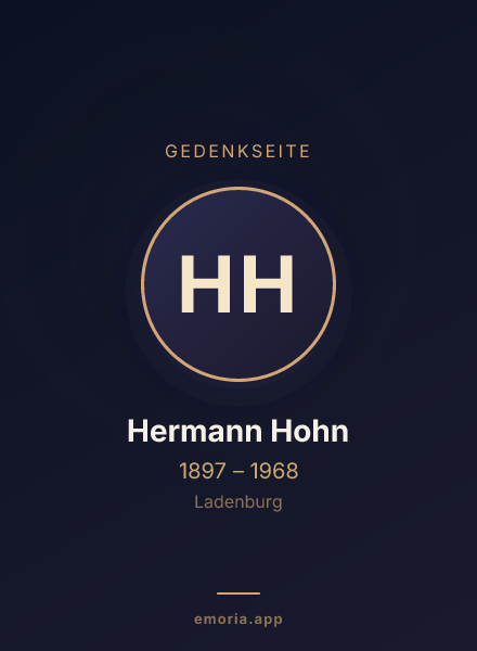 Gedenkportrait von Hermann Hohn