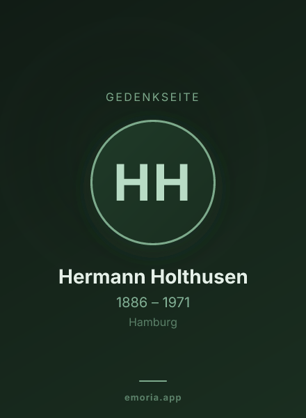 Gedenkportrait von Hermann Holthusen