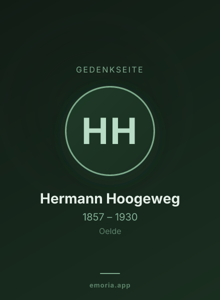 Gedenkportrait von Hermann Hoogeweg