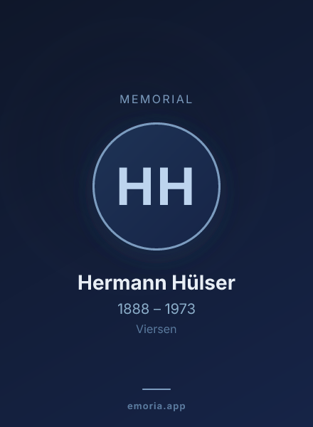 Memorial portrait of Hermann Hülser