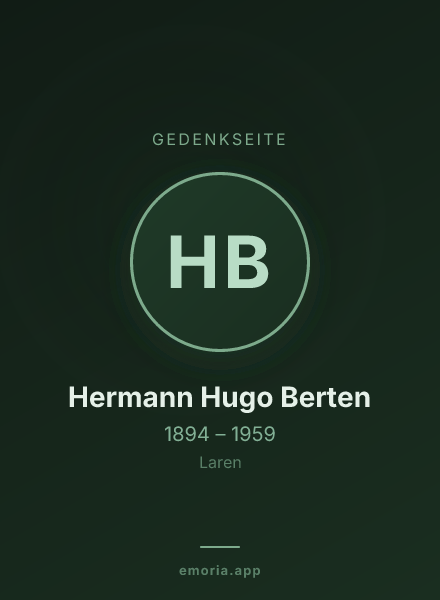 Gedenkportrait von Hermann Hugo Berten