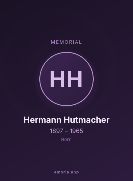 Memorial portrait of Hermann Hutmacher