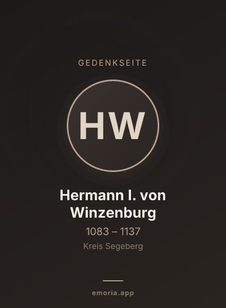 Gedenkportrait von Hermann I. von Winzenburg