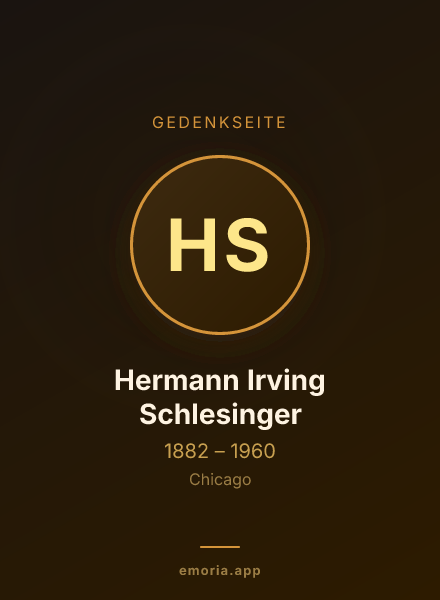 Gedenkportrait von Hermann Irving Schlesinger