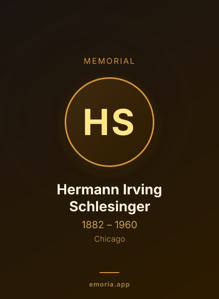 Memorial portrait of Hermann Irving Schlesinger