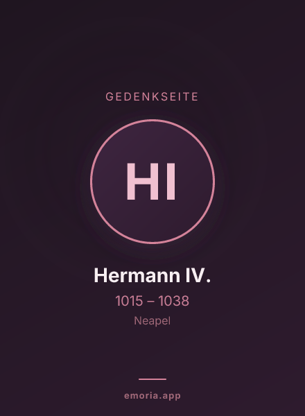 Gedenkportrait von Hermann IV.