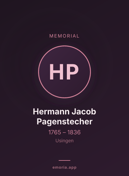Memorial portrait of Hermann Jacob Pagenstecher