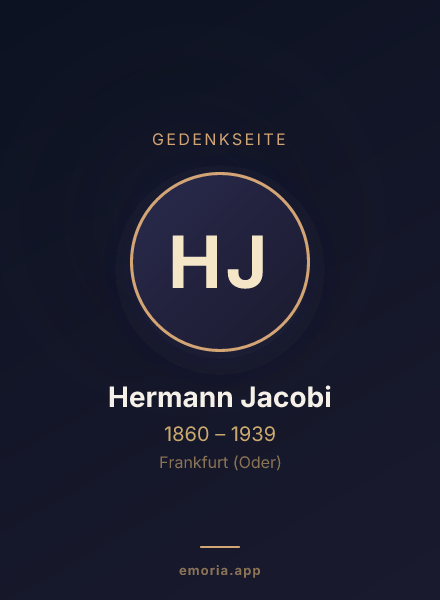 Gedenkportrait von Hermann Jacobi