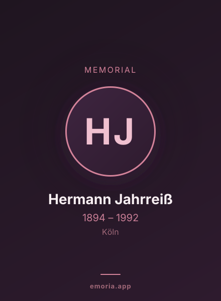 Memorial portrait of Hermann Jahrreiß