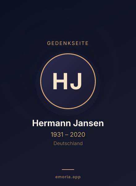 Gedenkportrait von Hermann Jansen
