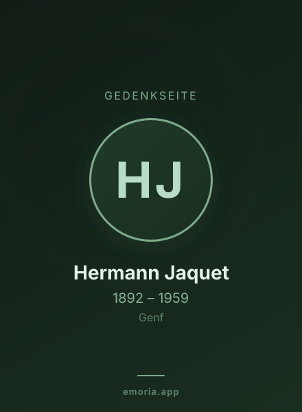 Gedenkportrait von Hermann Jaquet