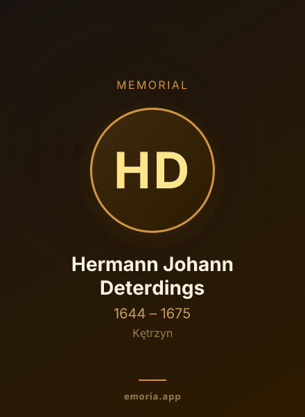Memorial portrait of Hermann Johann Deterdings